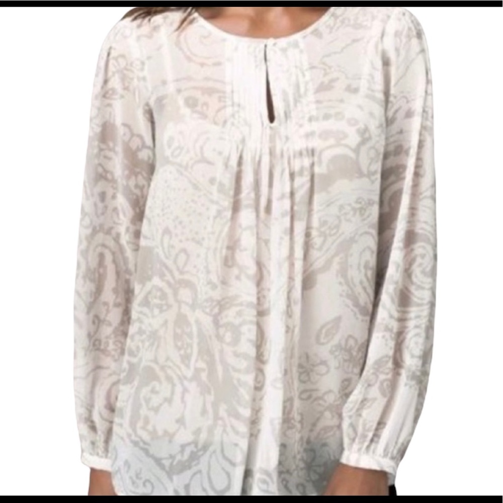 CAbi Pleated and Pin-tucked Blouse Style #634 XS